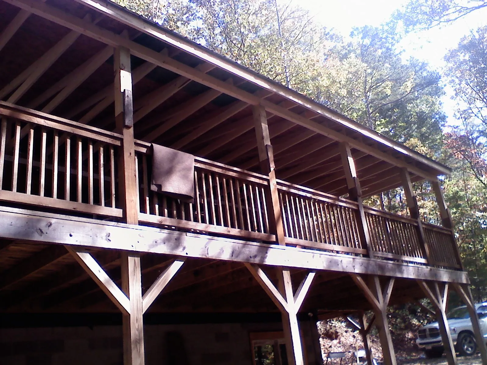 Timber framing under a new elevated porch and deck — Roof Leak Repair in Holtwood by Roofing Brothers
